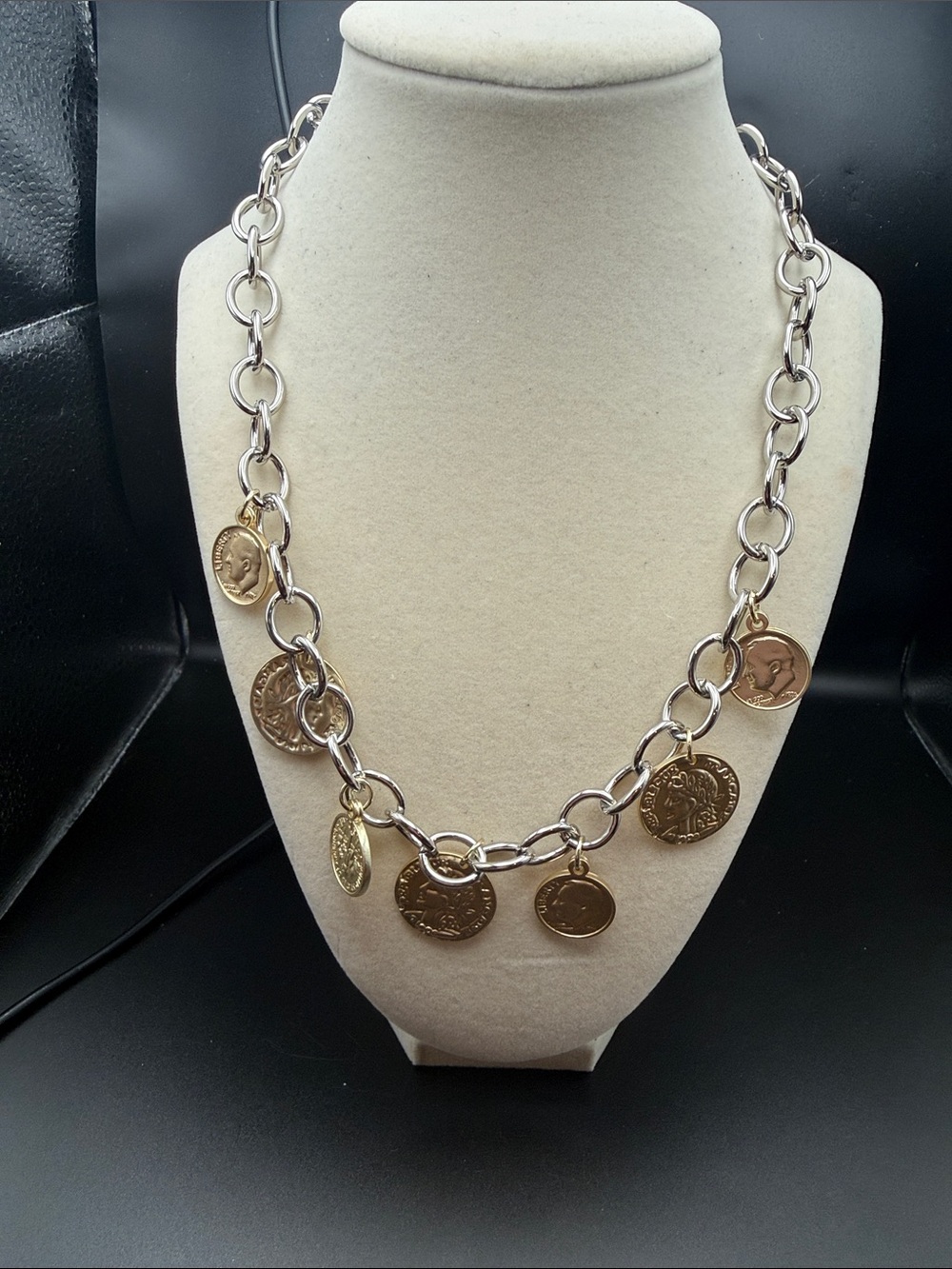 Gold Coin Charm Chain Necklace - Women's Jewelry